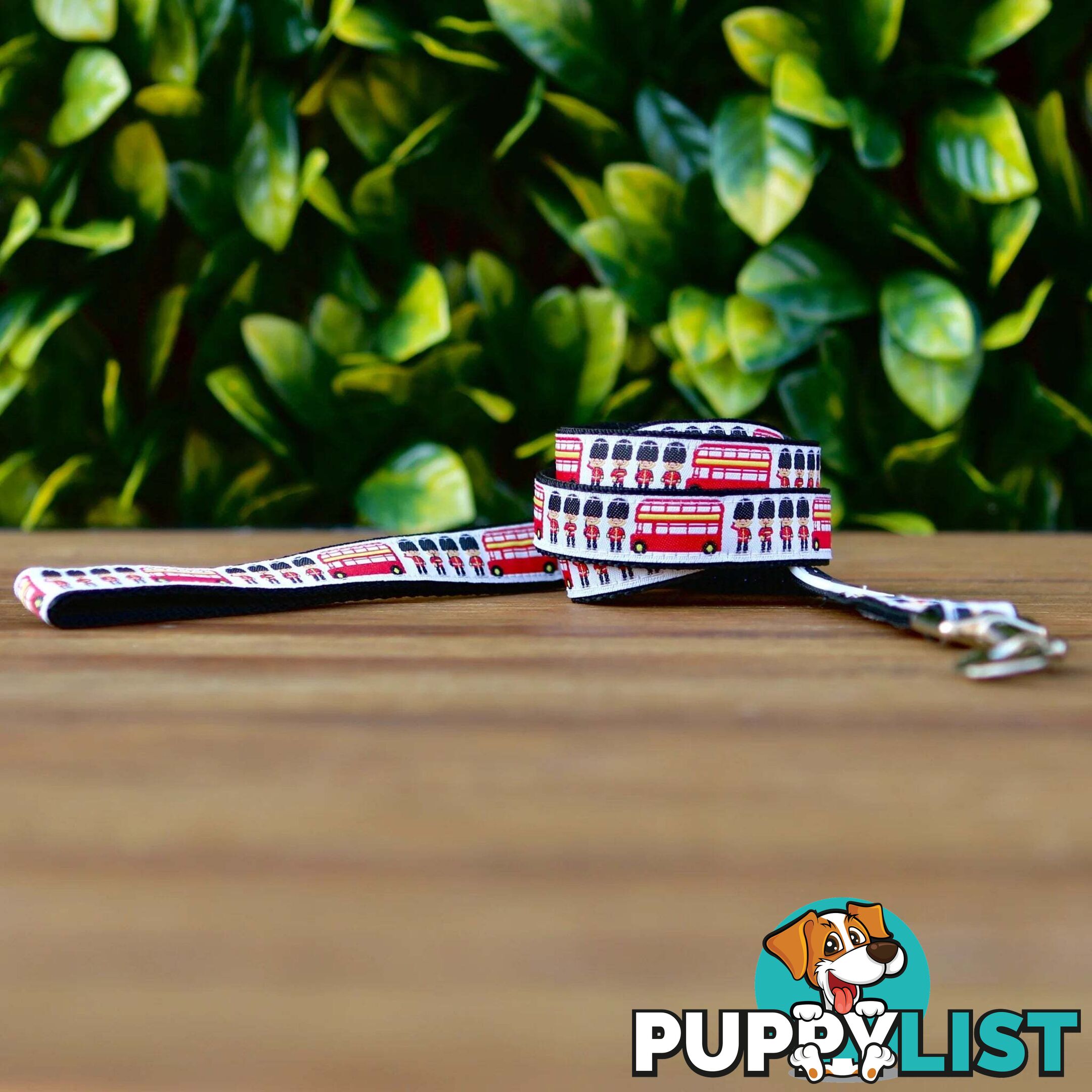 London Themed Dog Lead / Dog Leash - Hand Made by The Bark Side - TBSLDLONRED201.5
