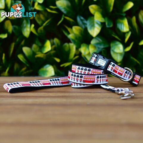 London Themed Dog Lead / Dog Leash - Hand Made by The Bark Side - TBSLDLONRED201.5