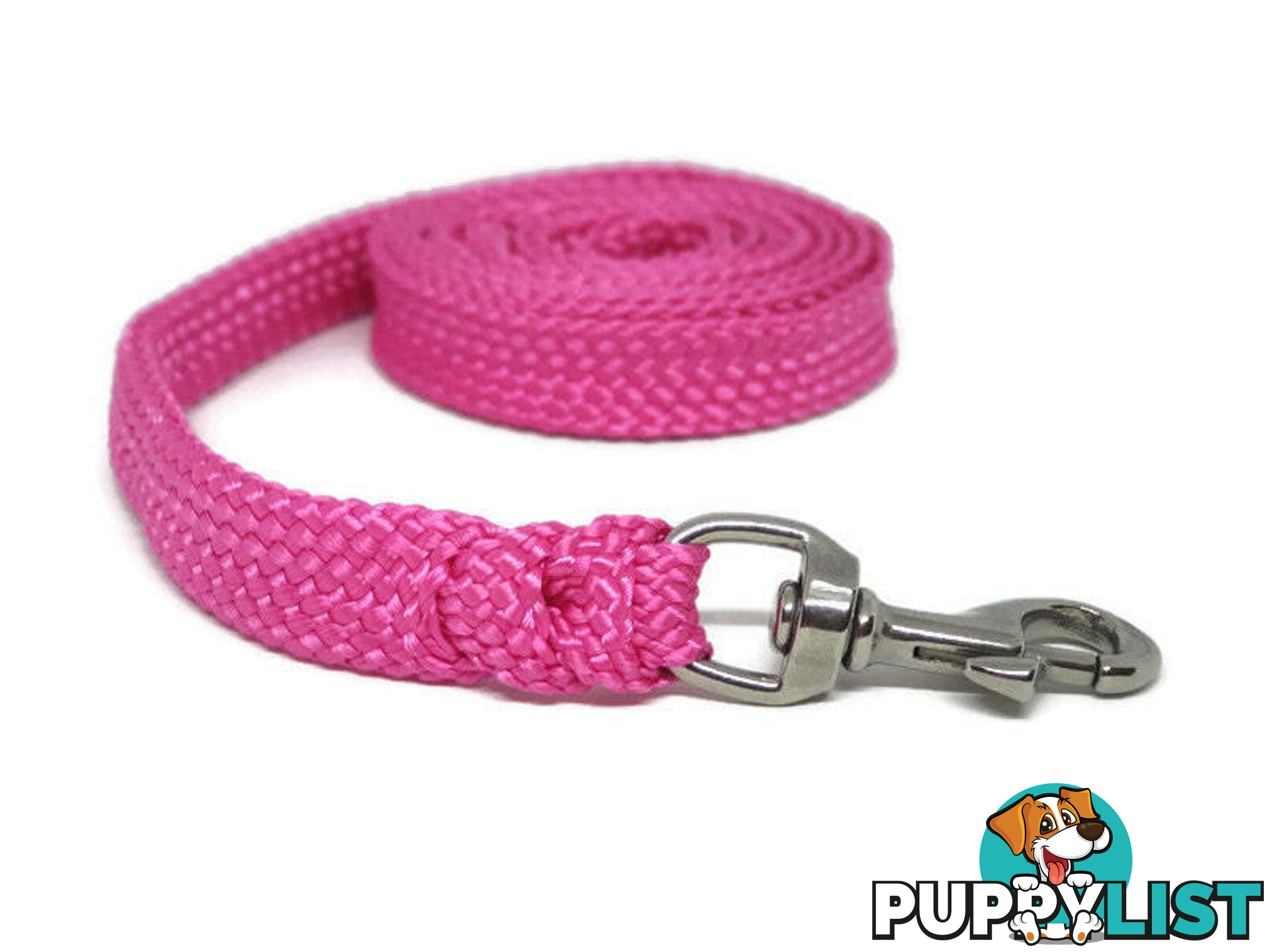 1.8m to 10m Long Dog Lead No Stitching Tough Yarnix 20mm Wide - YNXLD201.8BRPUR