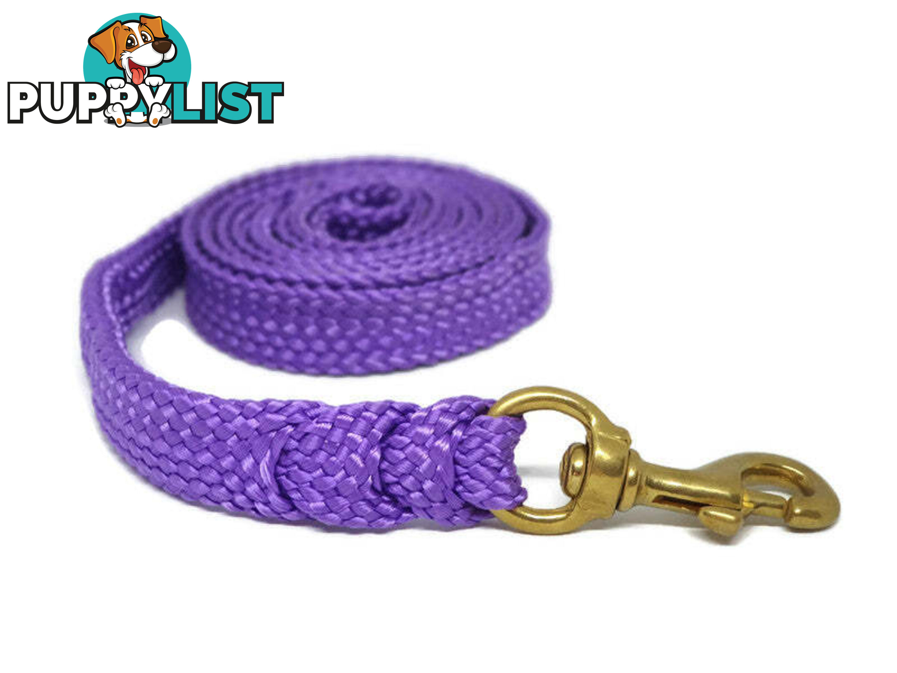 1.8m to 10m Long Dog Lead No Stitching Tough Yarnix 20mm Wide - YNXLD201.8BRPUR