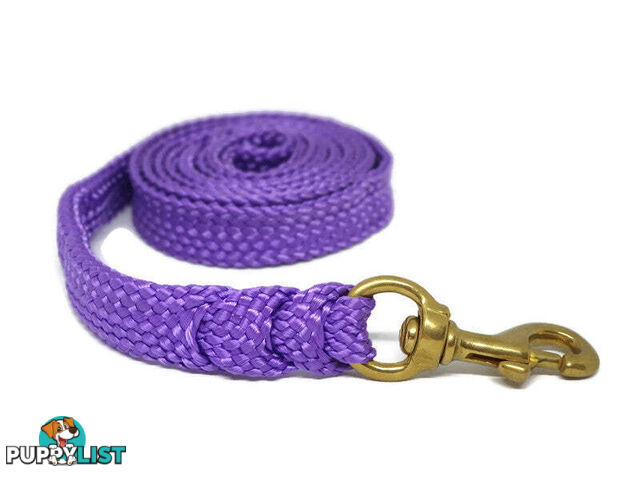 1.8m to 10m Long Dog Lead No Stitching Tough Yarnix 20mm Wide - YNXLD201.8BRPUR