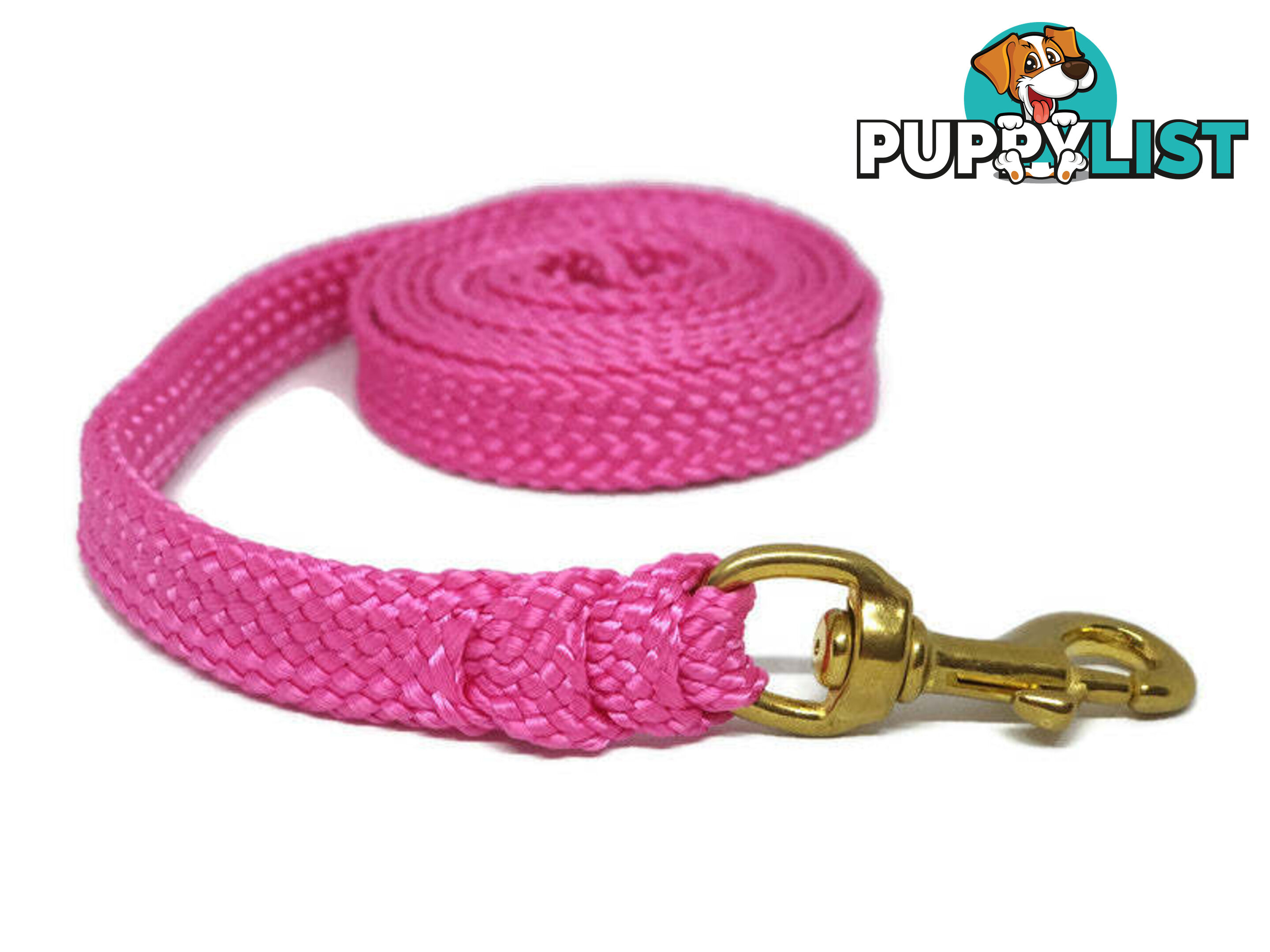 1.8m to 10m Long Dog Lead No Stitching Tough Yarnix 20mm Wide - YNXLD201.8BRPUR