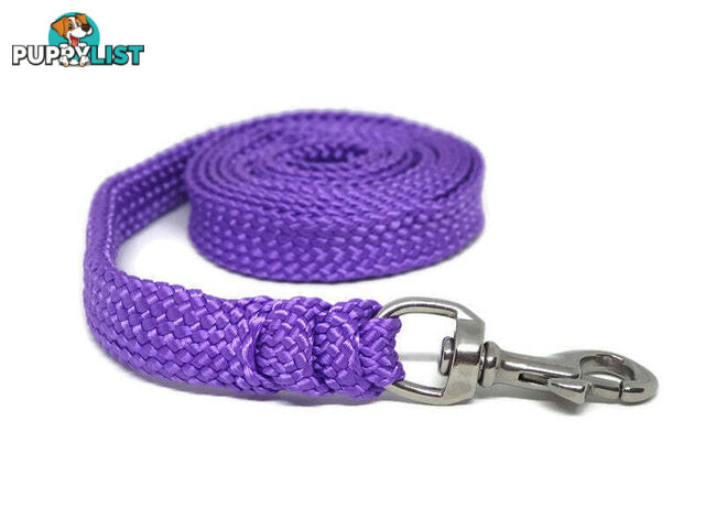 1.8m to 10m Long Dog Lead No Stitching Tough Yarnix 20mm Wide - YNXLD201.8BRPUR