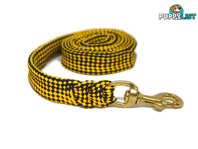 1.8m to 10m Long Dog Lead No Stitching Tough Yarnix 20mm Wide - YNXLD201.8BRPUR