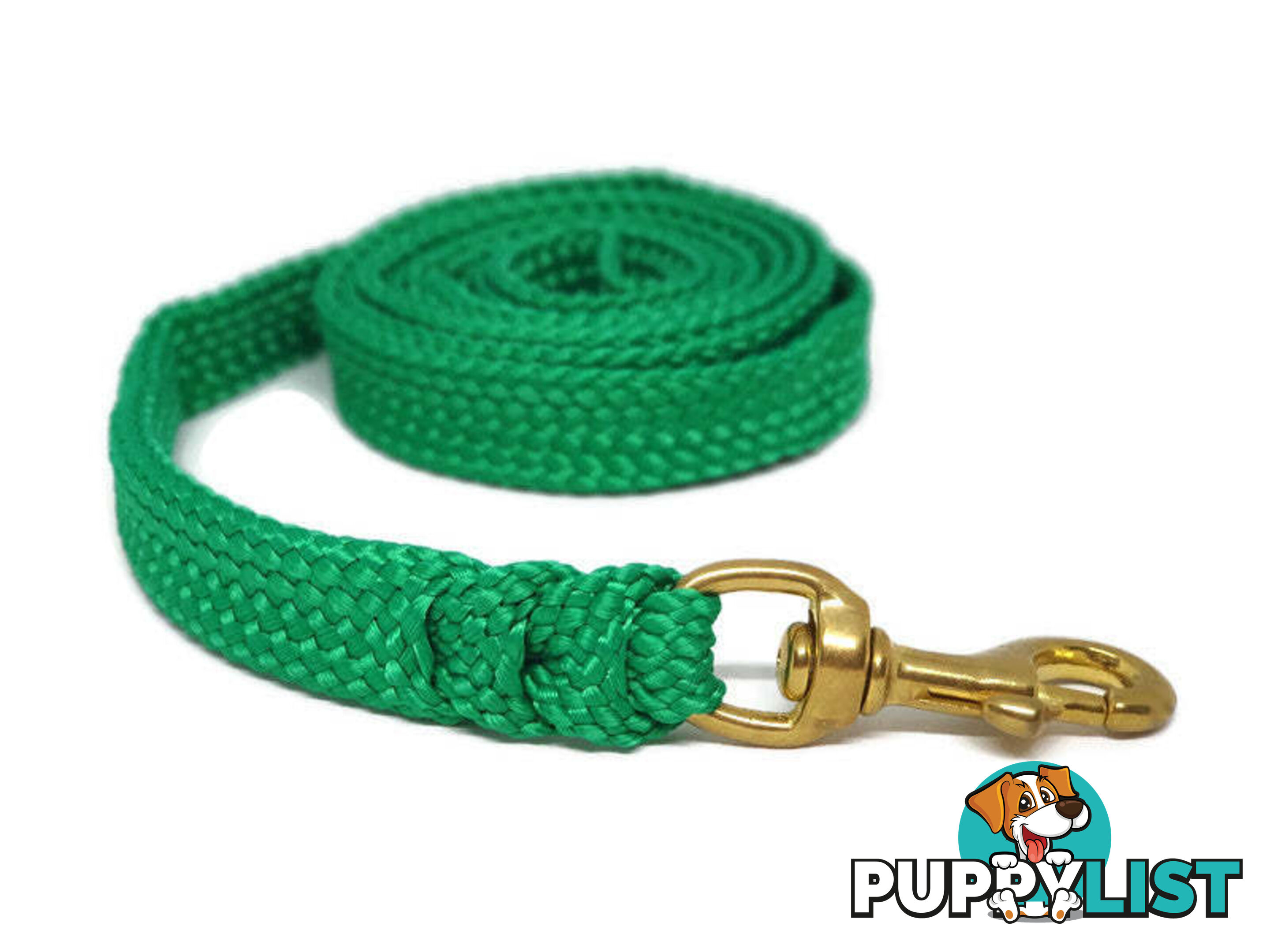 1.8m to 10m Long Dog Lead No Stitching Tough Yarnix 20mm Wide - YNXLD205BRGRN