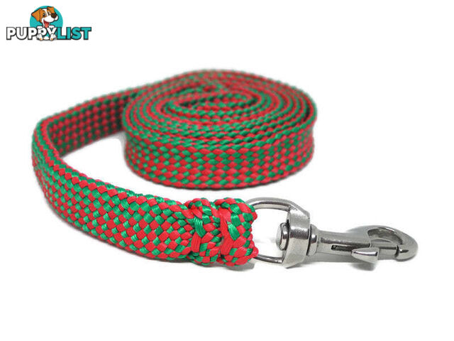 1.8m to 10m Long Dog Lead No Stitching Tough Yarnix 20mm Wide - YNXLD205BRGRN