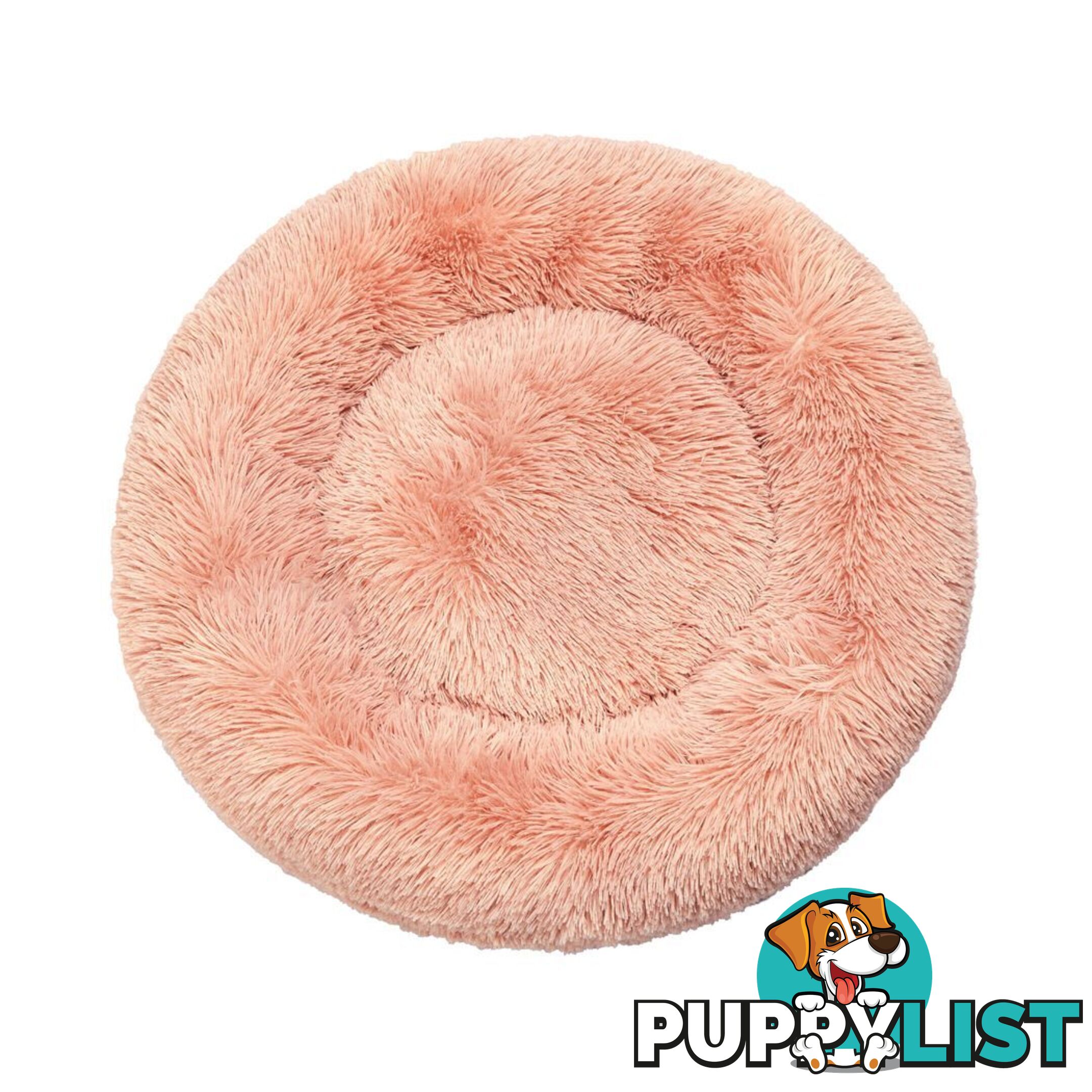 Pet Bed Cat Dog Donut Nest Calming Deep Sleeping Pink - WB-JC1058-M-PK