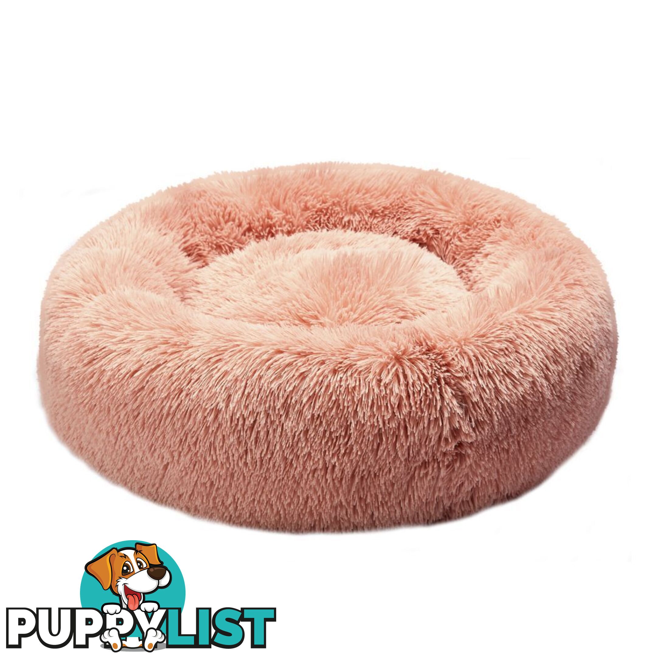 Pet Bed Cat Dog Donut Nest Calming Deep Sleeping Pink - WB-JC1058-M-PK