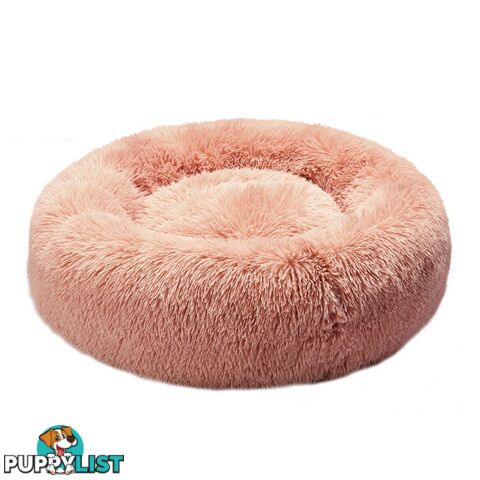 Pet Bed Cat Dog Donut Nest Calming Deep Sleeping Pink - WB-JC1058-M-PK