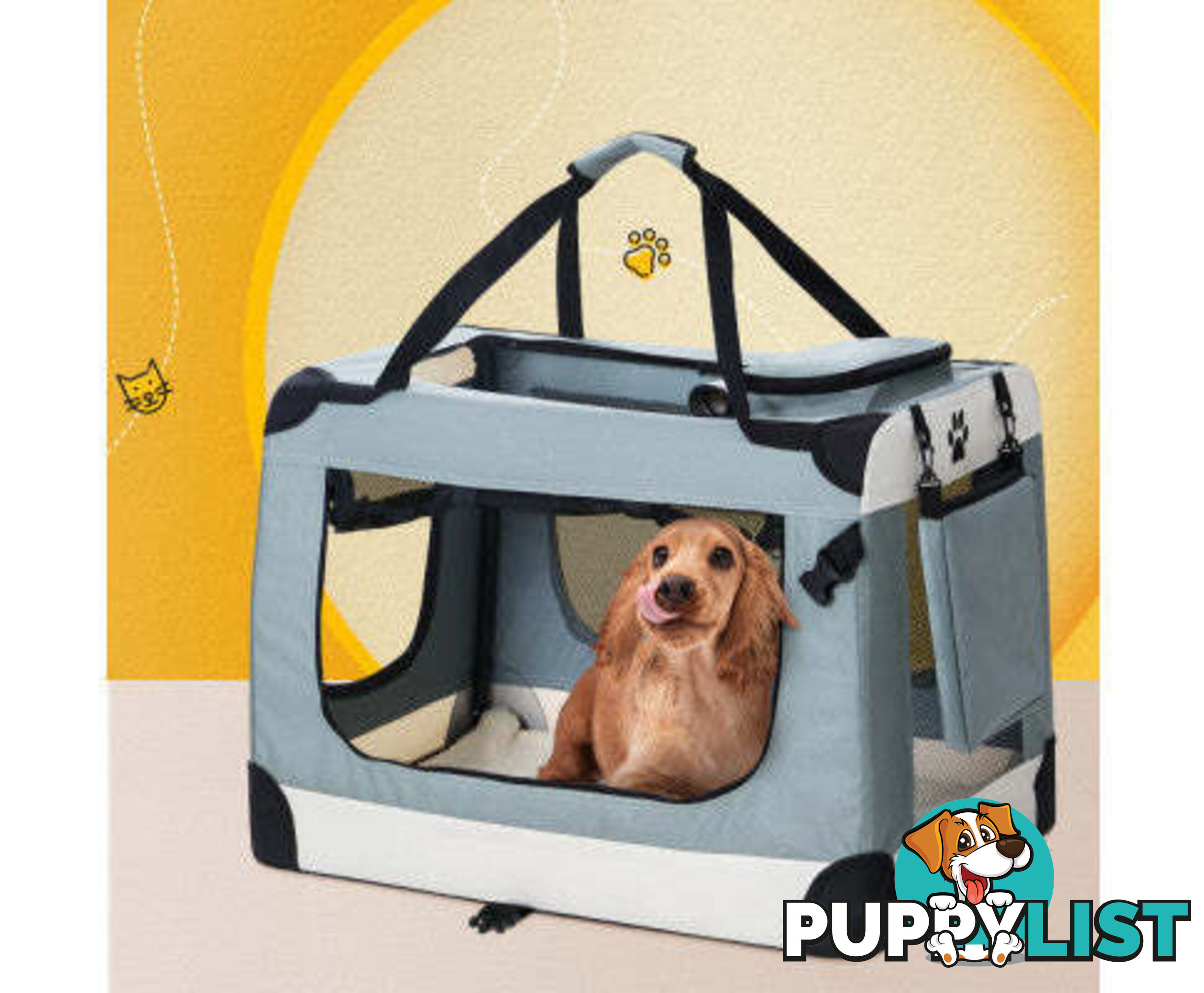 i.Pet Pet Carrier Soft Crate Dog Cat Travel Portable Cage Kennel Foldable - PET-CARRIER-2XL-BL