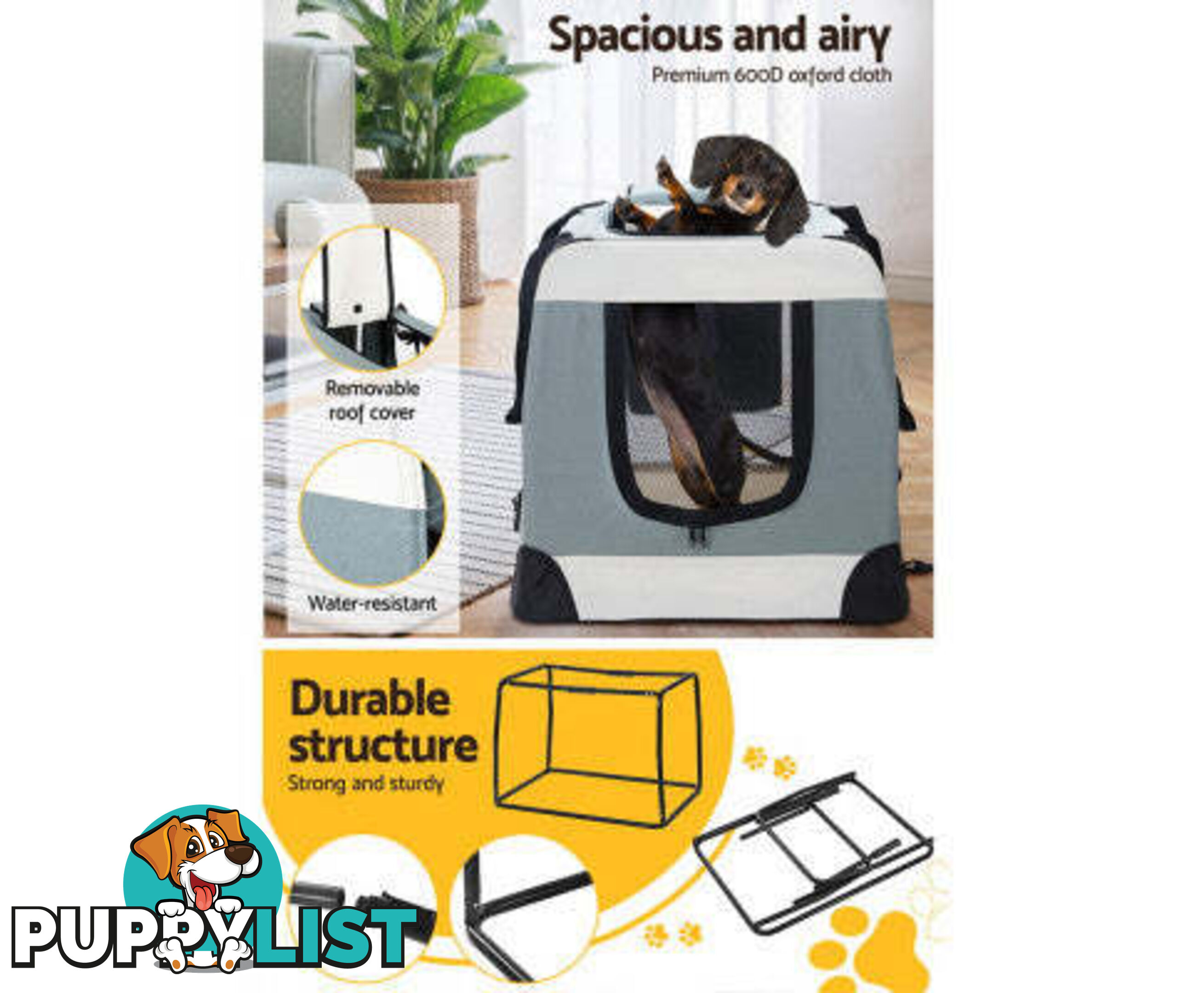 i.Pet Pet Carrier Soft Crate Dog Cat Travel Portable Cage Kennel Foldable - PET-CARRIER-2XL-BL