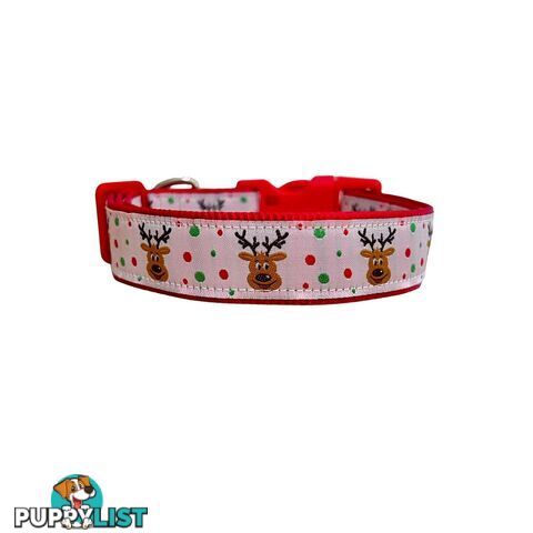 Christmas Dog Collar / Reindeer / Santa / XS - L - Hand Made by The Bark Side - TBSCHRSMLREI