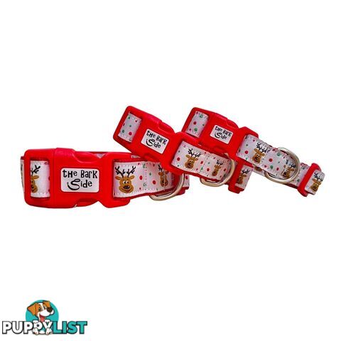 Christmas Dog Collar / Reindeer / Santa / XS - L - Hand Made by The Bark Side - TBSCHRSMLREI