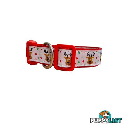 Christmas Dog Collar / Reindeer / Santa / XS - L - Hand Made by The Bark Side - TBSCHRSMLREI