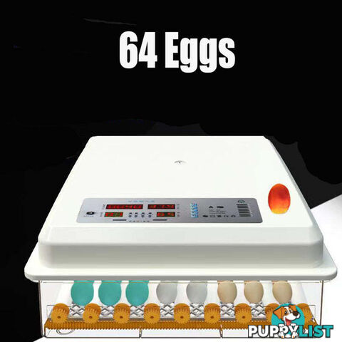64 Egg Incubator Fully Automatic Digital Thermostat Chicken Eggs Poultry - V201-EGG0264WH8AU