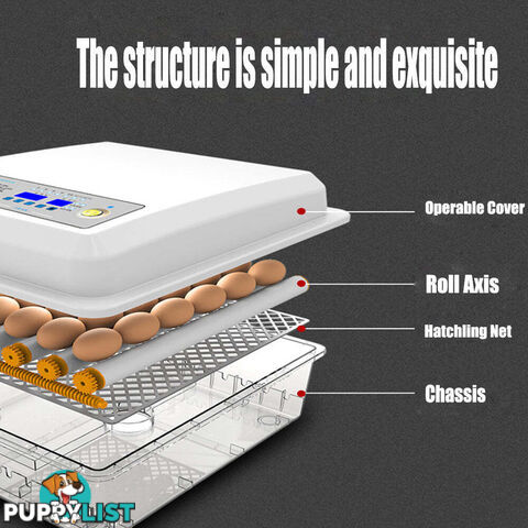 64 Egg Incubator Fully Automatic Digital Thermostat Chicken Eggs Poultry - V201-EGG0264WH8AU