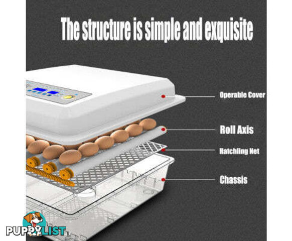 64 Egg Incubator Fully Automatic Digital Thermostat Chicken Eggs Poultry - V201-EGG0264WH8AU