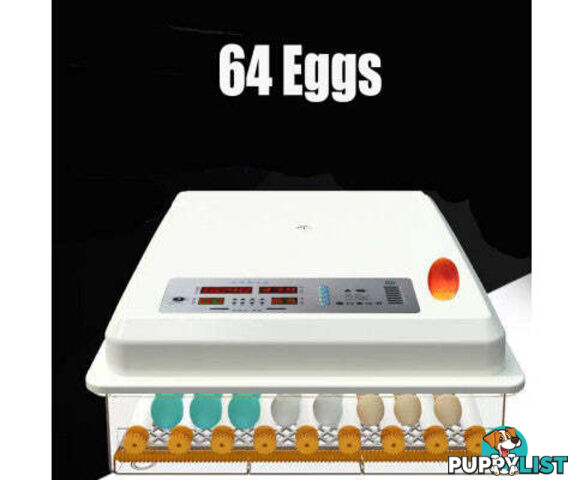 64 Egg Incubator Fully Automatic Digital Thermostat Chicken Eggs Poultry - V201-EGG0264WH8AU