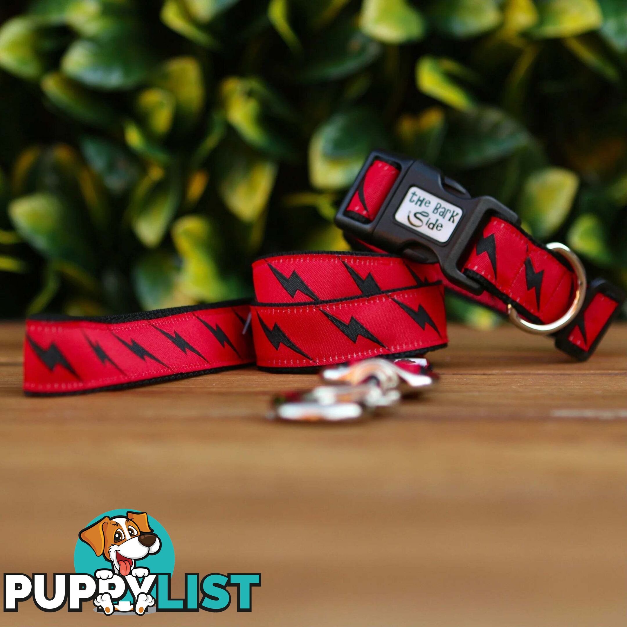 Lightning Bolt Dog Lead / Dog Leash - Hand Made by The Bark Side - TBSLDLIGBLK251.2