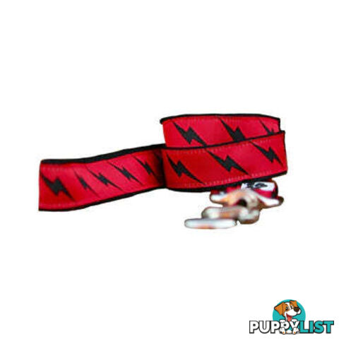 Lightning Bolt Dog Lead / Dog Leash - Hand Made by The Bark Side - TBSLDLIGBLK251.2