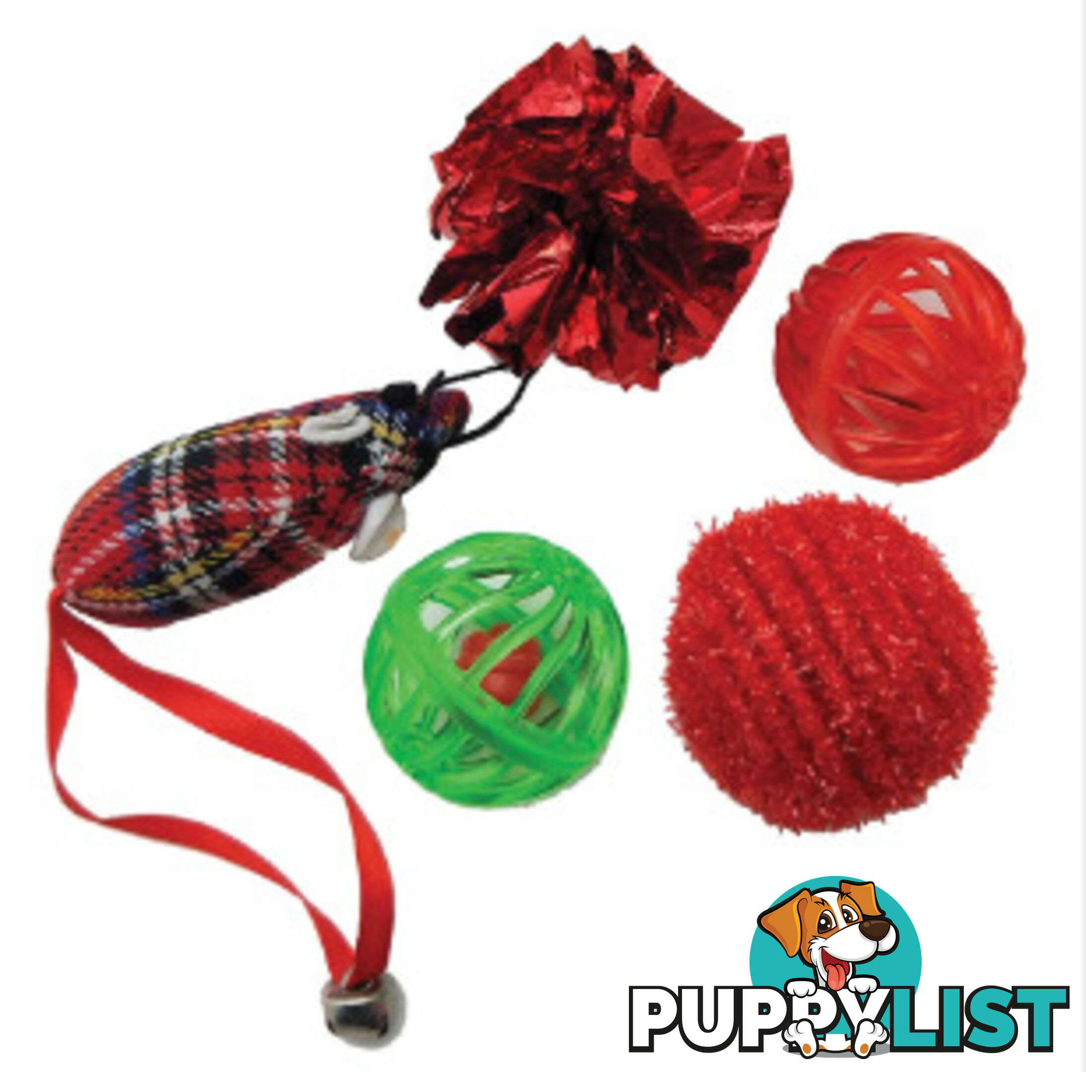 Christmas Cat Toy Ornament 5 Pack - Kitty Play - PPP-91-KPO04413