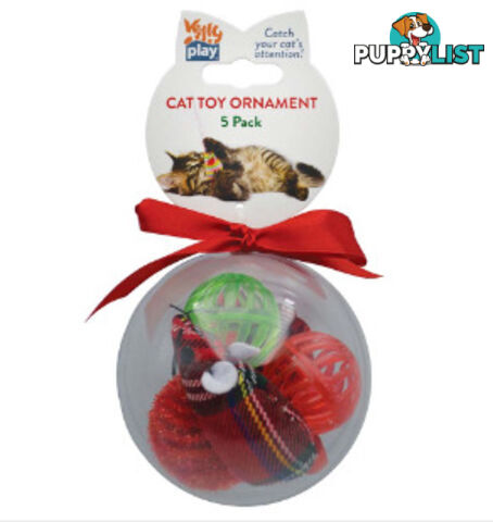 Christmas Cat Toy Ornament 5 Pack - Kitty Play - PPP-91-KPO04413