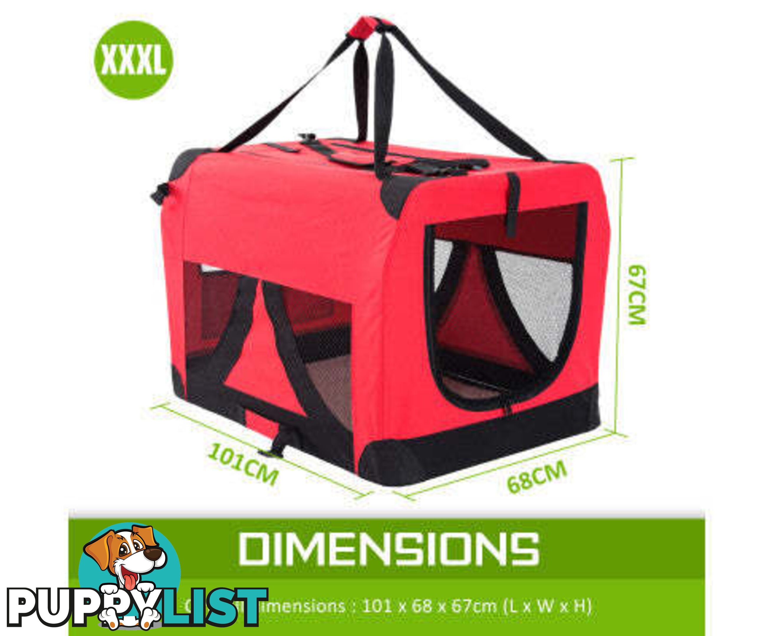 Paw Mate Portable Soft Dog Cage Crate Carrier - V274-PET-3002XL-RD