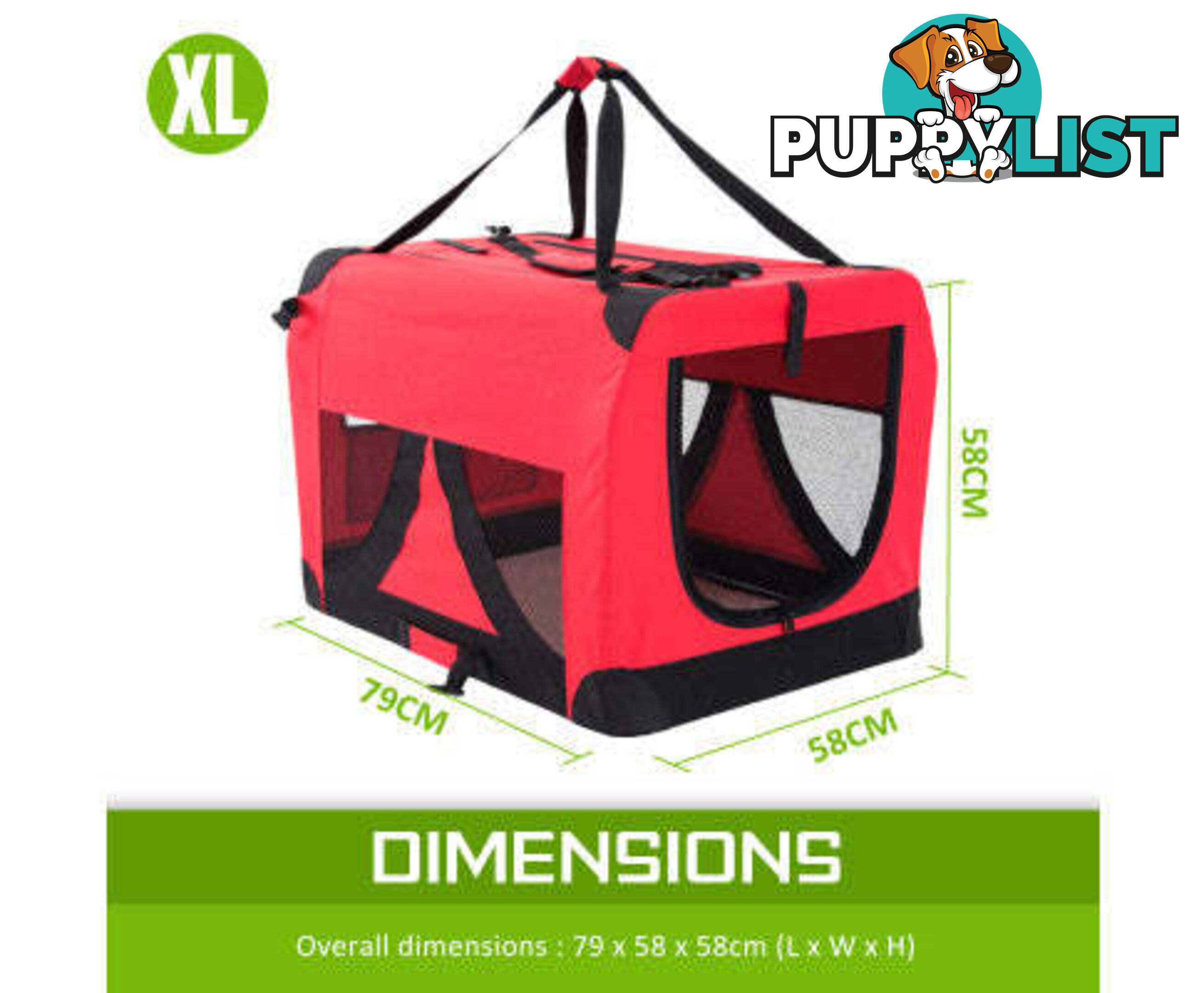 Paw Mate Portable Soft Dog Cage Crate Carrier - V274-PET-3002XL-RD
