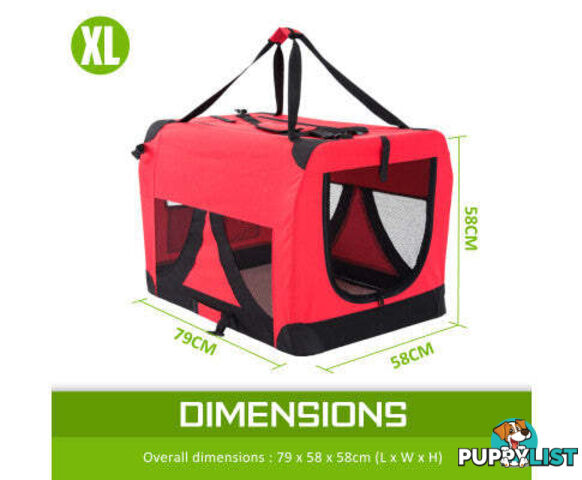 Paw Mate Portable Soft Dog Cage Crate Carrier - V274-PET-3002XL-RD