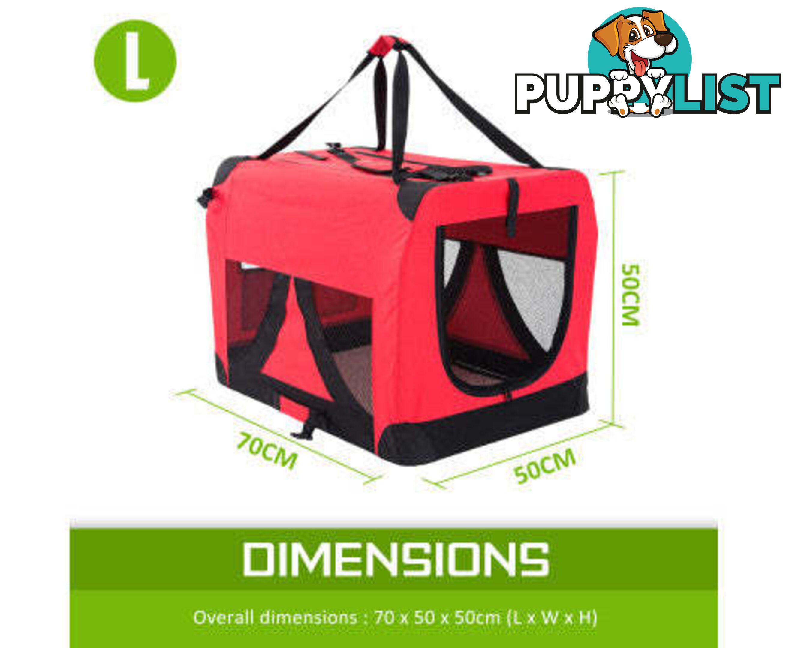 Paw Mate Portable Soft Dog Cage Crate Carrier - V274-PET-3002XL-RD