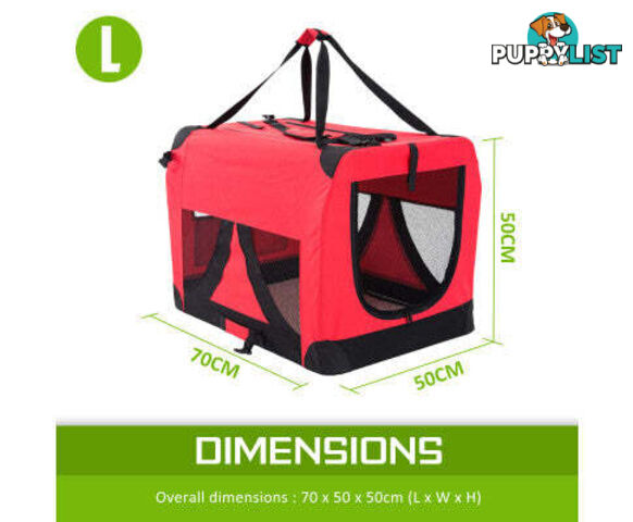 Paw Mate Portable Soft Dog Cage Crate Carrier - V274-PET-3002XL-RD