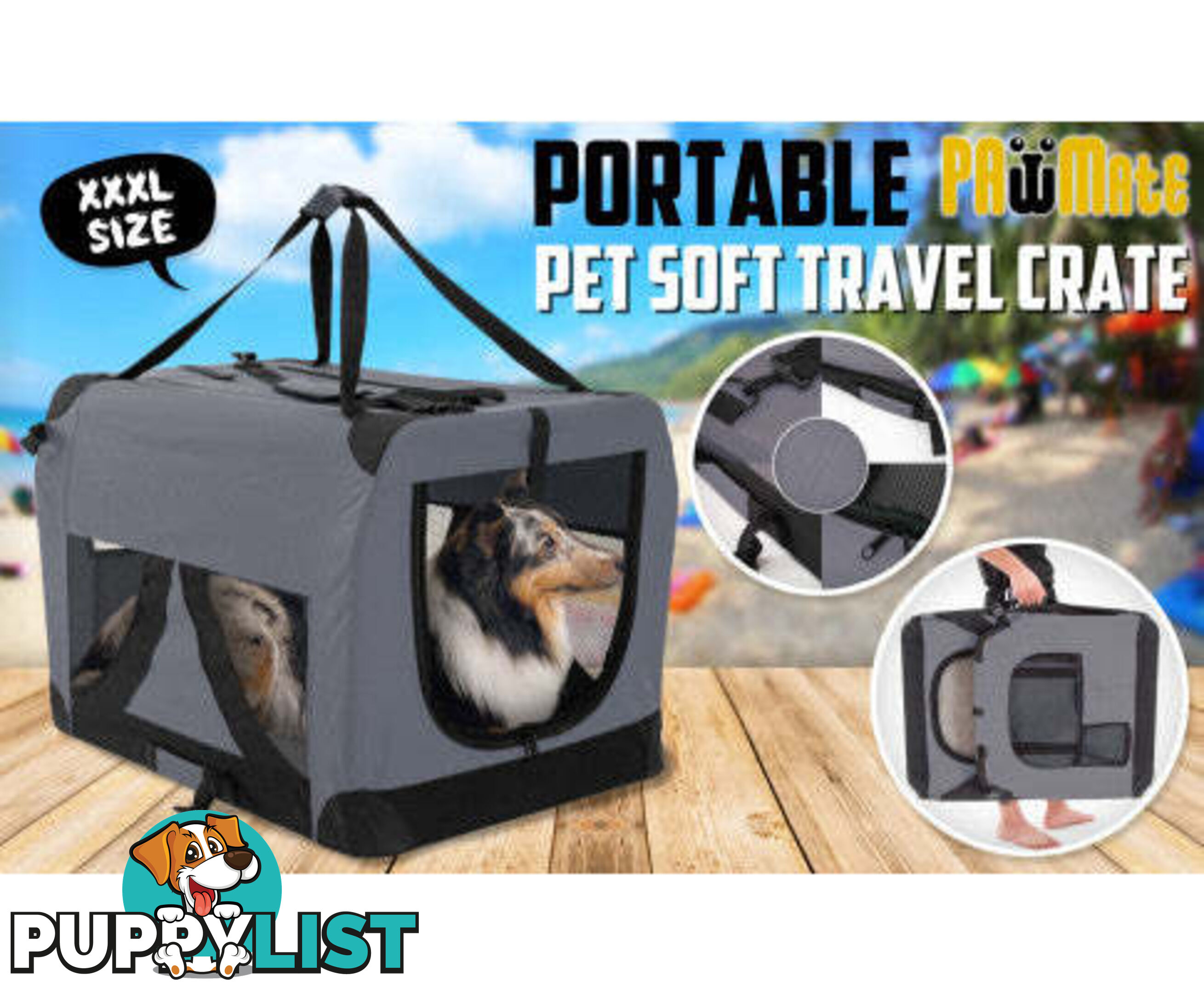 Paw Mate Portable Soft Dog Cage Crate Carrier - V274-PET-3002XL-RD