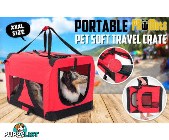 Paw Mate Portable Soft Dog Cage Crate Carrier - V274-PET-3002XL-RD