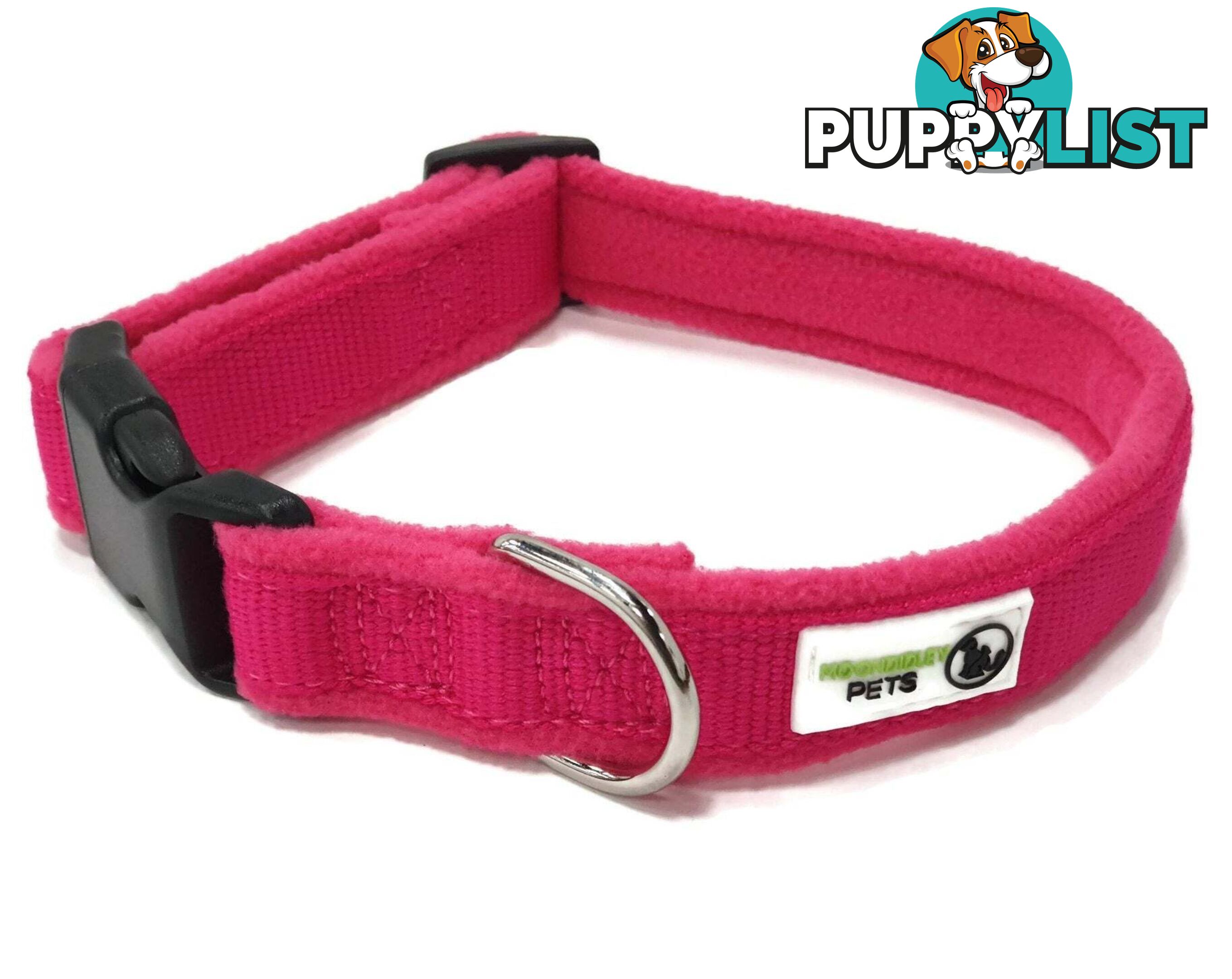 100% Pure Bamboo Fibre w/Fleece Lining Dog Collar Plastic Buckle - Moondidley Pets - MDPCOLFLELNVY