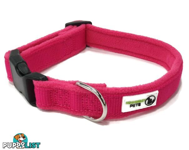 100% Pure Bamboo Fibre w/Fleece Lining Dog Collar Plastic Buckle - Moondidley Pets - MDPCOLFLELNVY