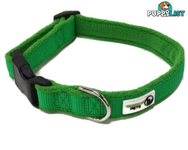 100% Pure Bamboo Fibre w/Fleece Lining Dog Collar Plastic Buckle - Moondidley Pets - MDPCOLFLELNVY