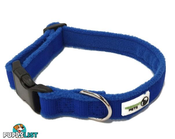 100% Pure Bamboo Fibre w/Fleece Lining Dog Collar Plastic Buckle - Moondidley Pets - MDPCOLFLELNVY
