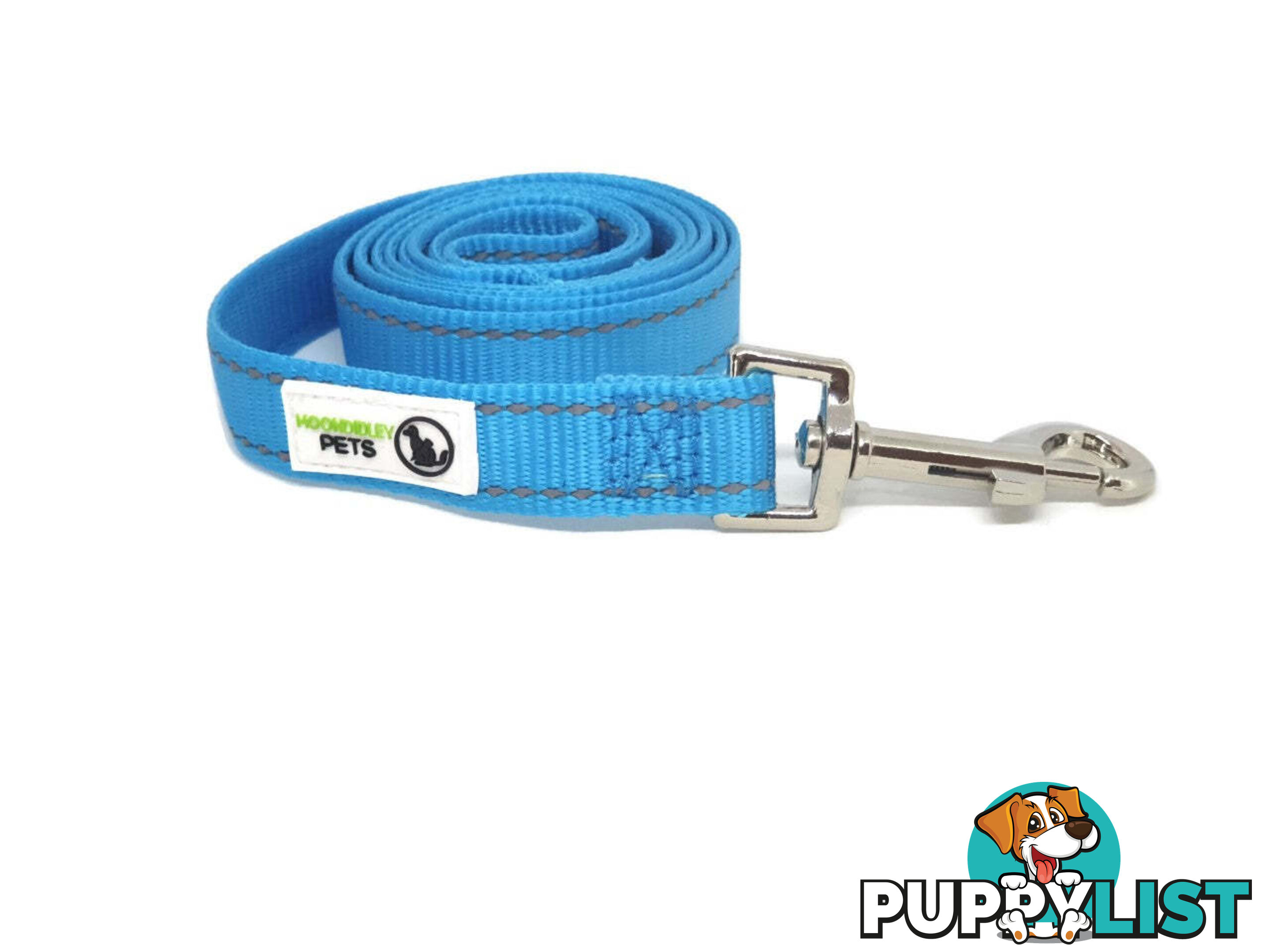 10m Long Nylon w/Reflective Stitching Dog Lead - Moondidley Pets - MDPLDREFPNK2010