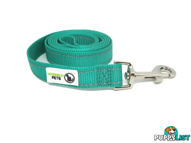 10m Long Nylon w/Reflective Stitching Dog Lead - Moondidley Pets - MDPLDREFPNK2010