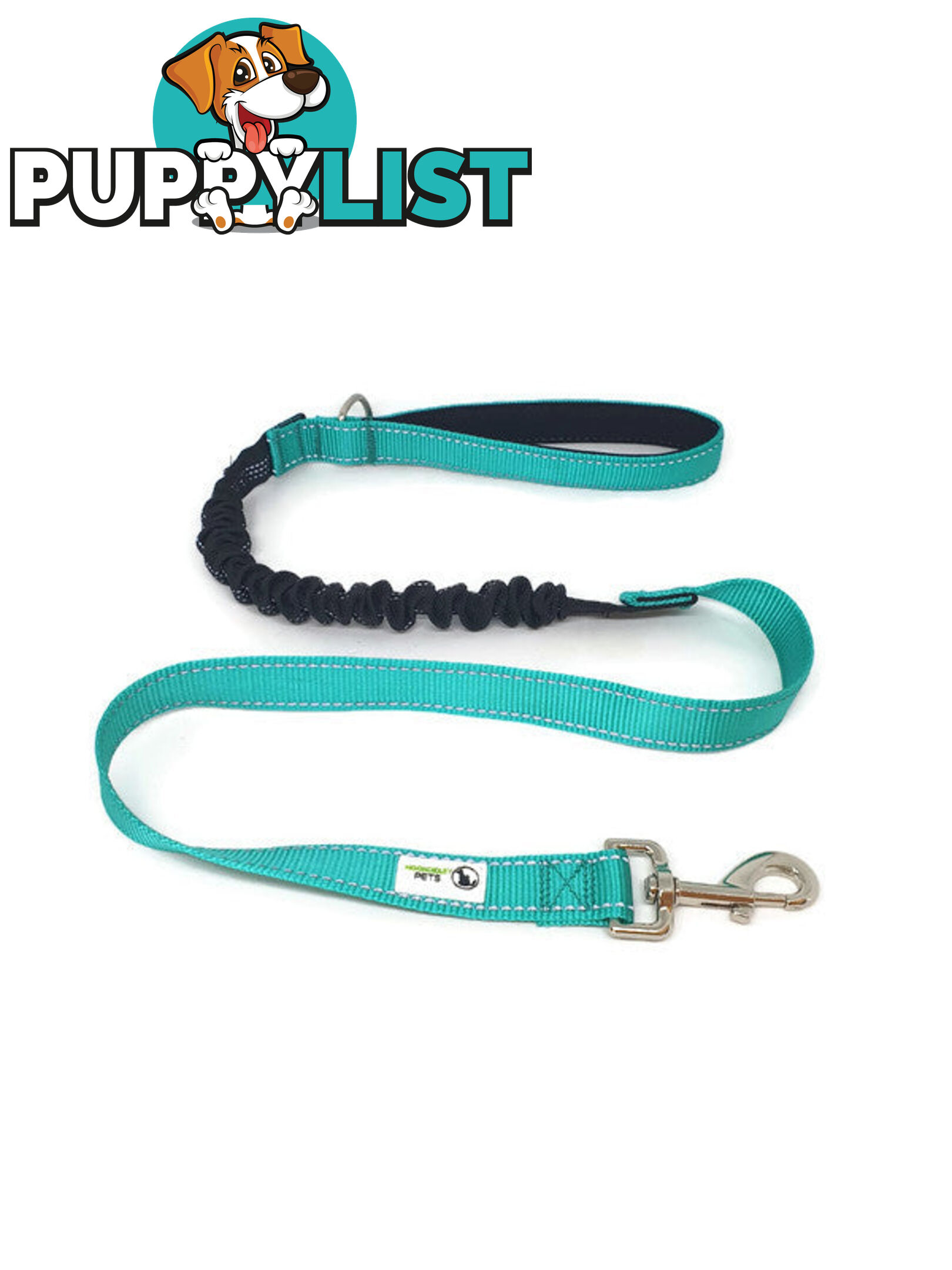 Bungee Dog Lead Nylon w/Reflective Stitching - Moondidley Pets - MDPLDBUNLBL
