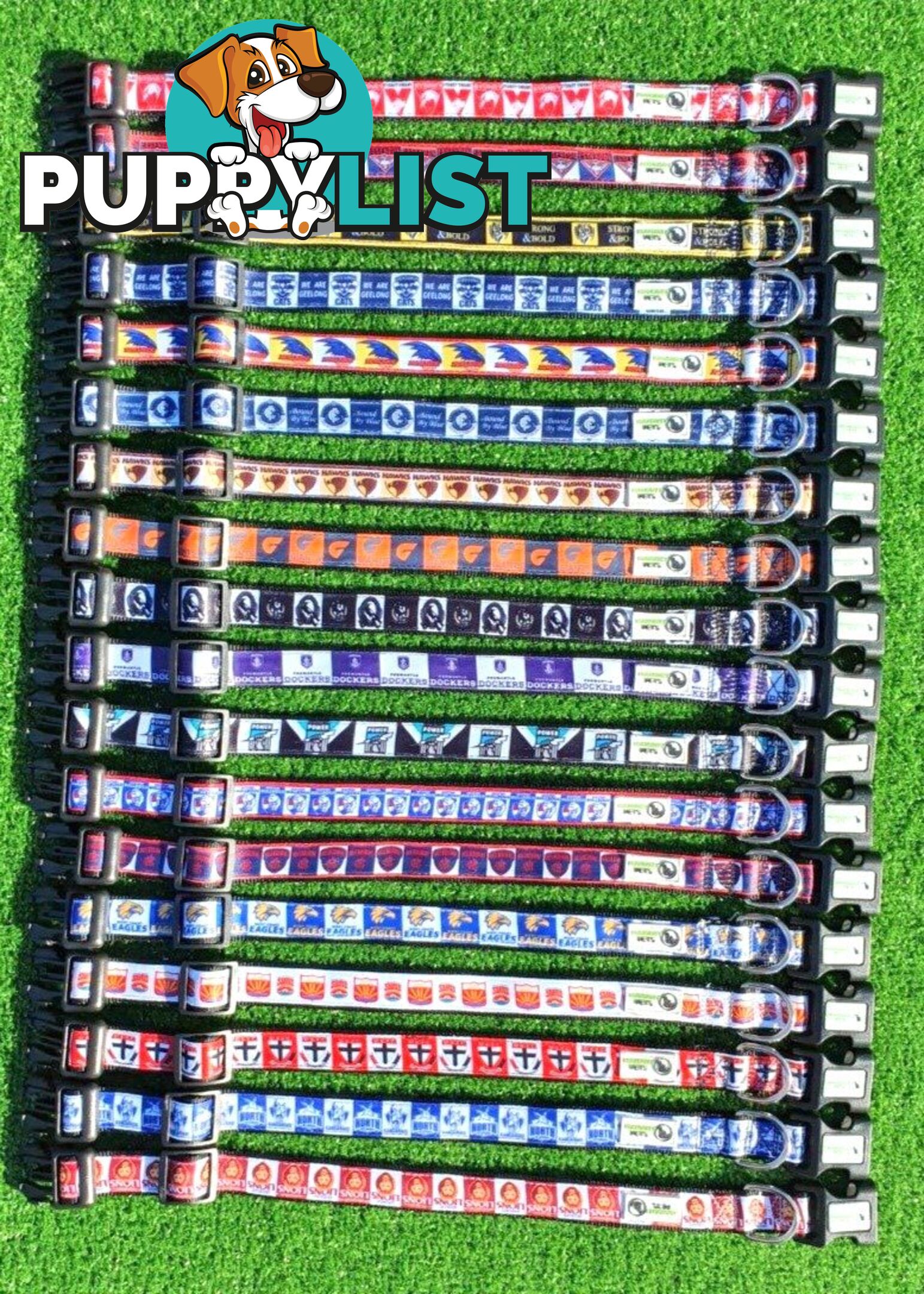 AFL Dog Collars, Footy - Aussie Rules - Moondidley Pets - MDPCOLAFLSFD