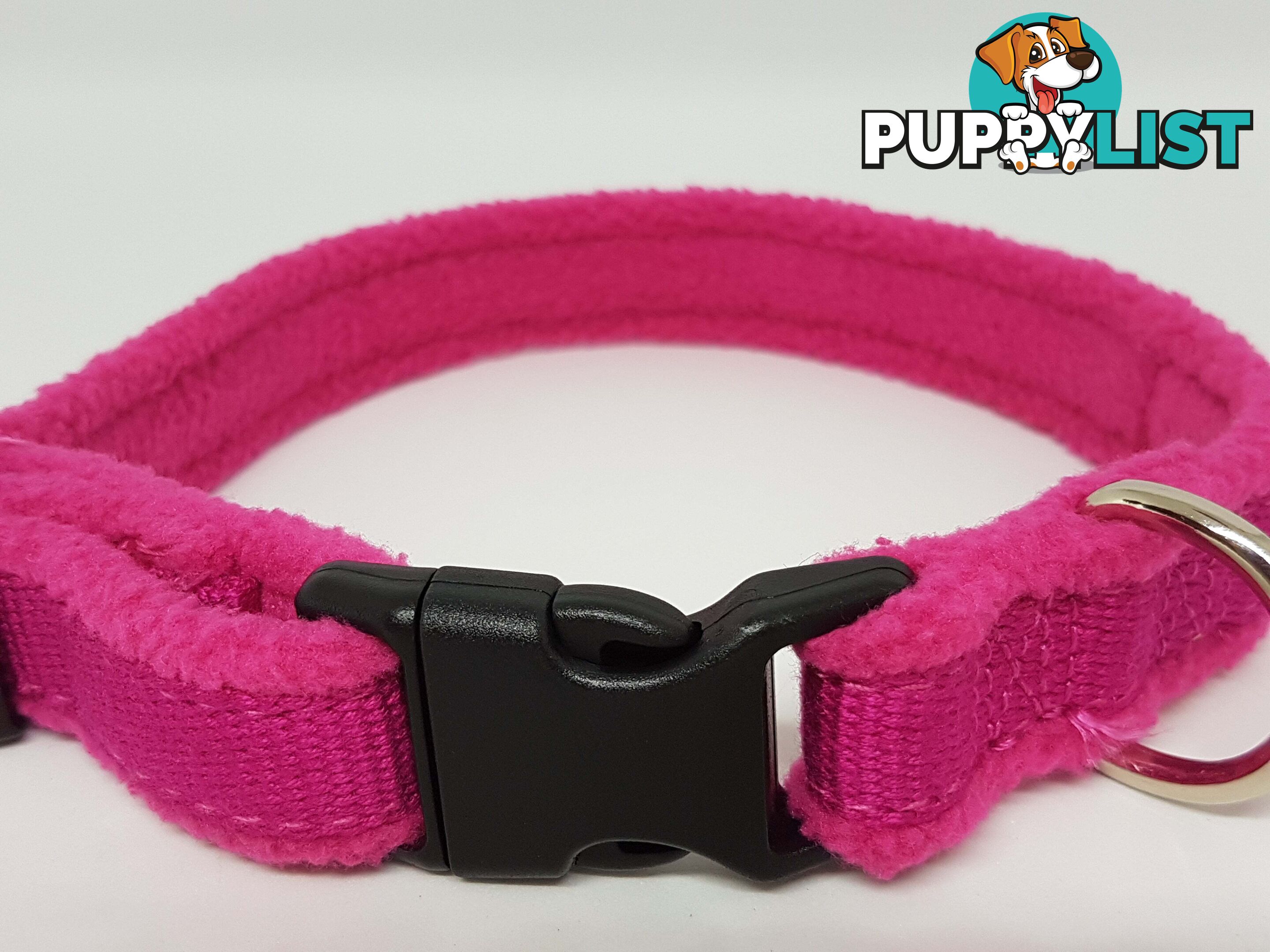 Doggie ID Collar Bamboo Fibre Fleece Padded Personalised Embroidered - CCB-CO-NP5-SPK-NO