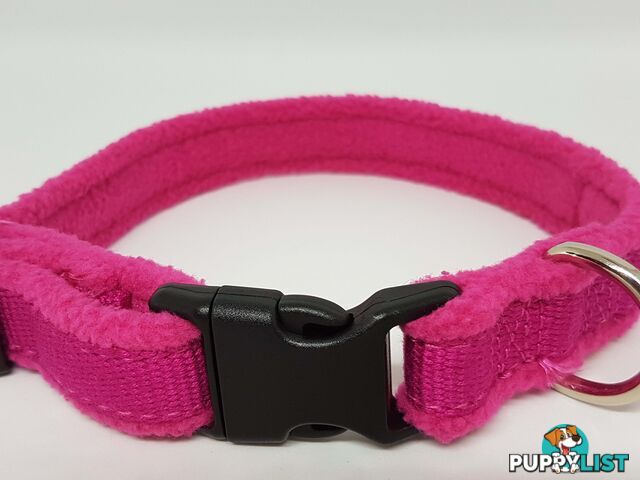 Doggie ID Collar Bamboo Fibre Fleece Padded Personalised Embroidered - CCB-CO-NP5-SPK-NO