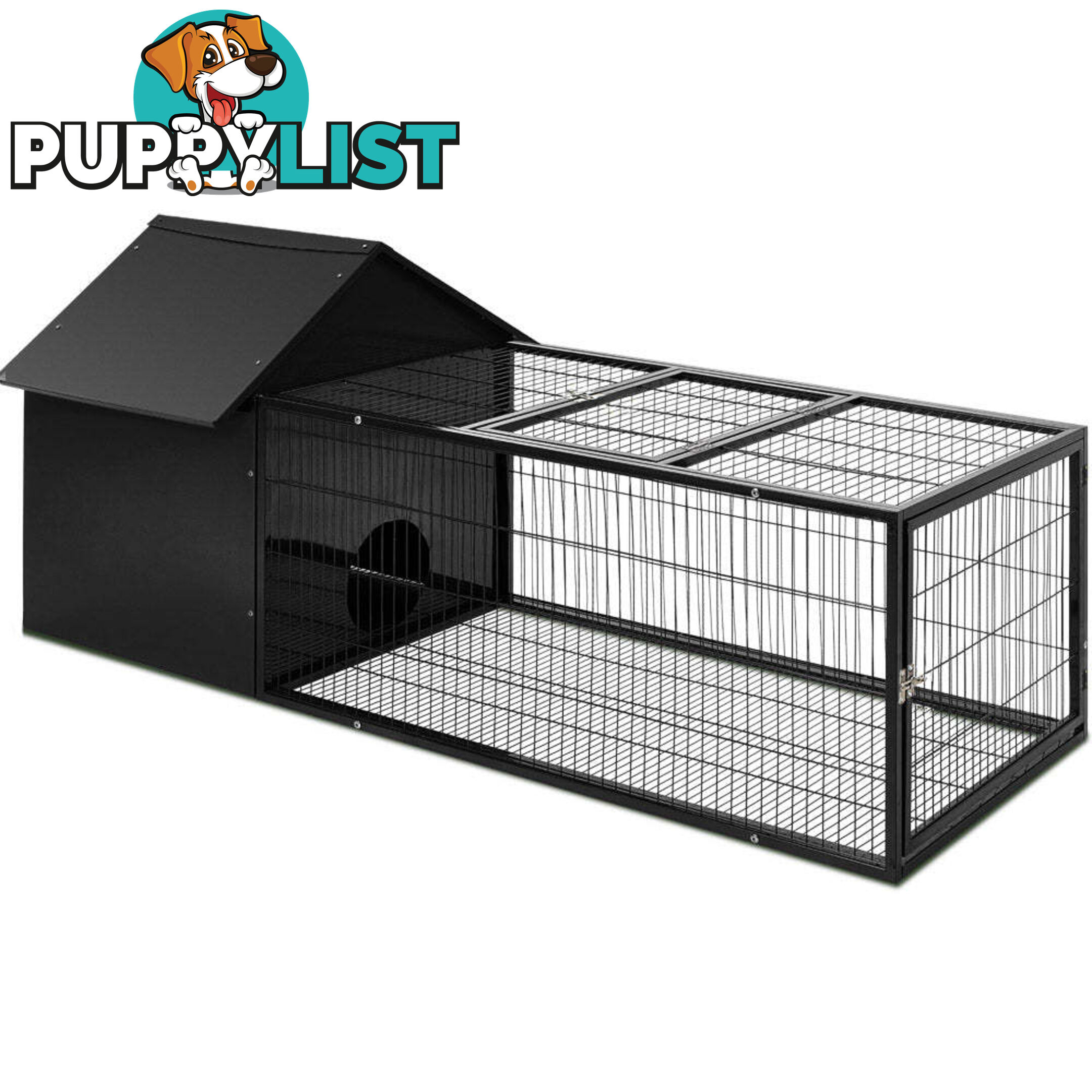 i.Pet Rabbit Cage Hutch 162x60cm Enclosure Metal - PET-RAB-CAGE-L160