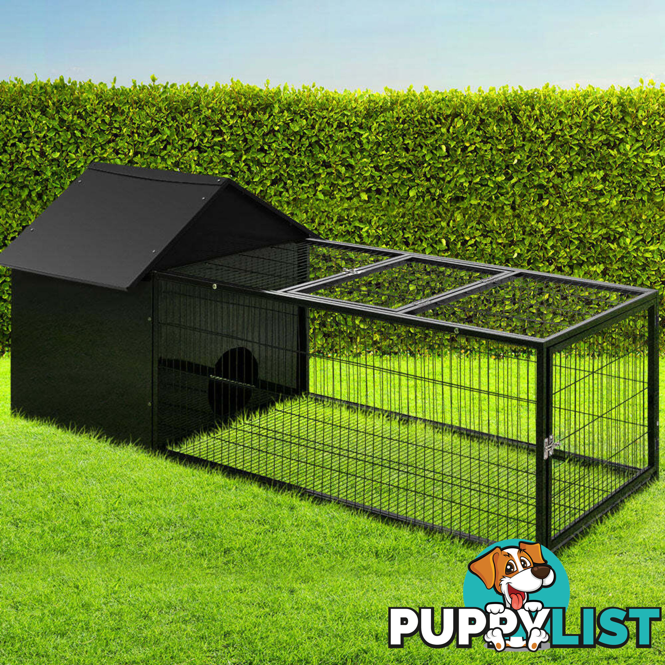 i.Pet Rabbit Cage Hutch 162x60cm Enclosure Metal - PET-RAB-CAGE-L160
