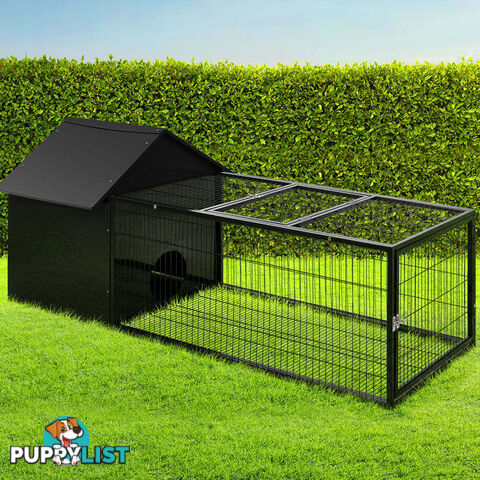 i.Pet Rabbit Cage Hutch 162x60cm Enclosure Metal - PET-RAB-CAGE-L160
