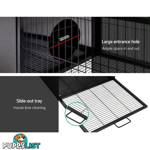 i.Pet Rabbit Cage Hutch 162x60cm Enclosure Metal - PET-RAB-CAGE-L160