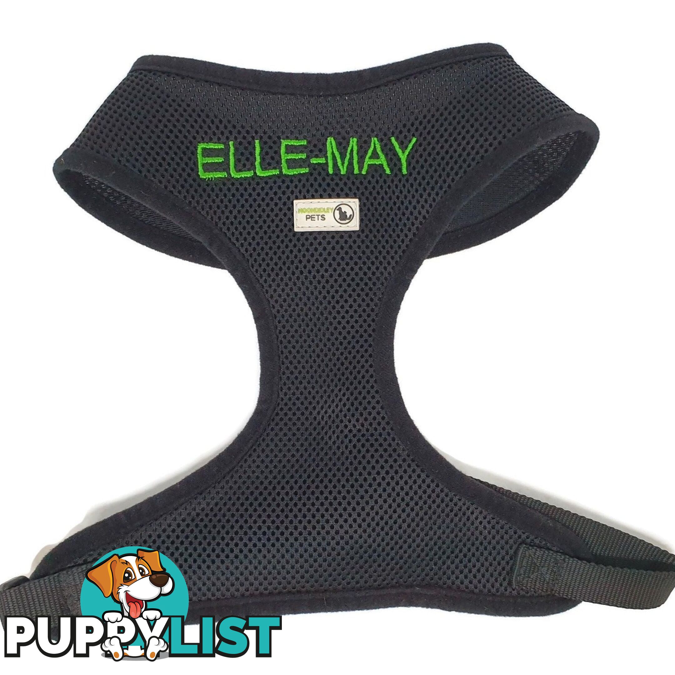 Doggie ID Harness Soft Air Mesh Personalised Embroidered - GC-HAR-ID-PNK-XL
