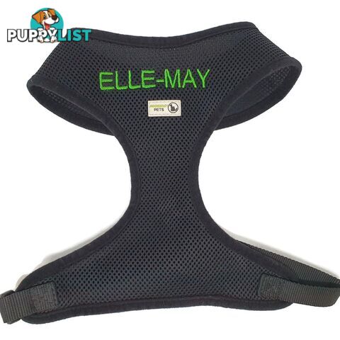 Doggie ID Harness Soft Air Mesh Personalised Embroidered - GC-HAR-ID-PNK-XL