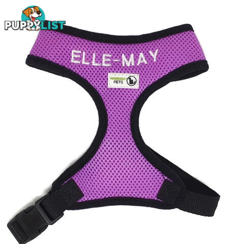 Doggie ID Harness Soft Air Mesh Personalised Embroidered - GC-HAR-ID-PNK-XL